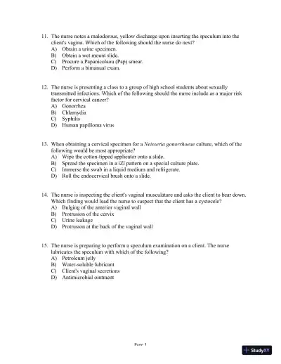 Test Bank For Health Assessment in Nursing, 6th Edition - Page 19 preview image