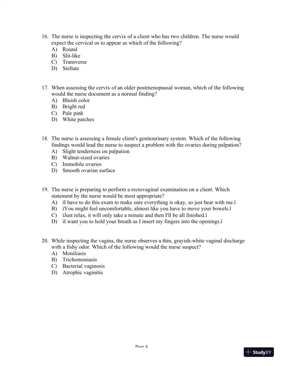 Test Bank For Health Assessment in Nursing, 6th Edition, page 20