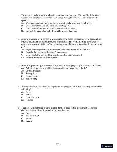 Test Bank For Health Assessment in Nursing, 6th Edition - Page 26 preview image