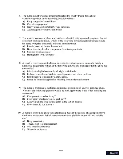 Test Bank For Health Assessment in Nursing, 6th Edition - Page 3 preview image