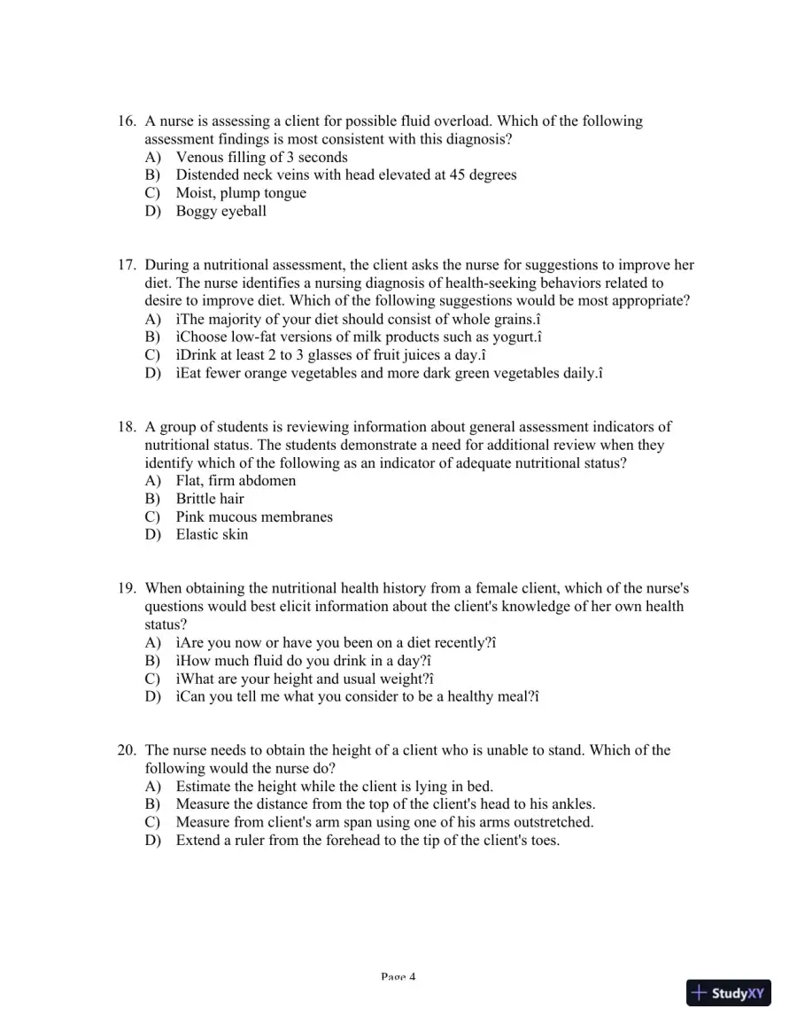 Test Bank For Health Assessment in Nursing, 6th Edition, page 5
