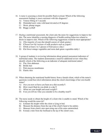 Test Bank For Health Assessment in Nursing, 6th Edition - Page 5 preview image