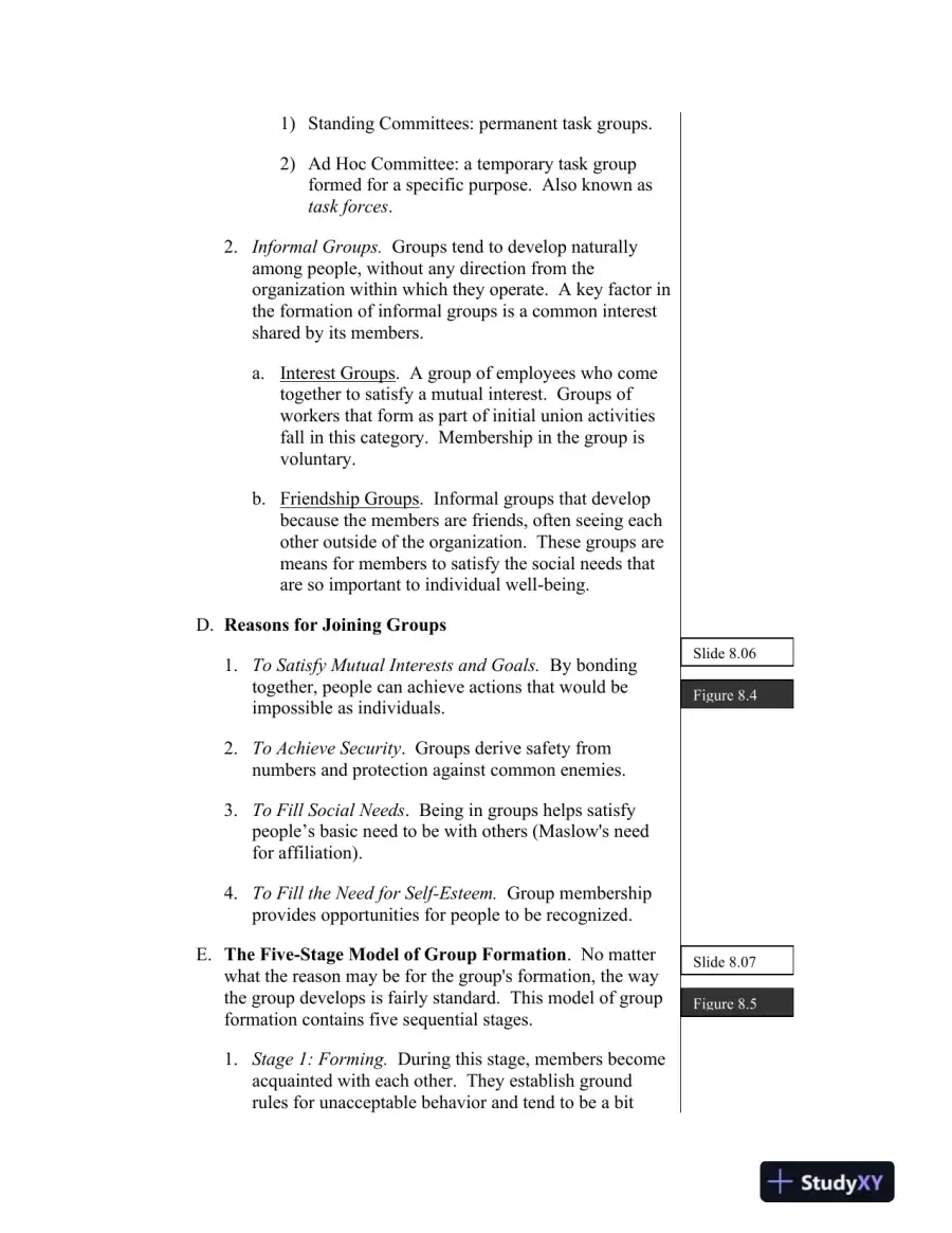 Group Dynamics and Work Teams: Theories, Stages, and Effectiveness, page 5