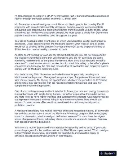 2022-2023 AHIP Healthcare Final Exam With Answers (216 Solved Questions) - Page 11 preview image