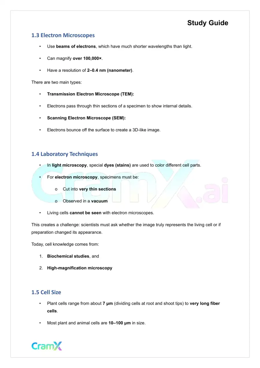 Plant Biology - Cells, page 2