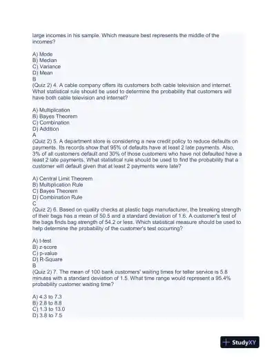 2024 WGU C207 Data Driven Decision Making Practice Exam With Answers (84 Solved Questions) - Page 5 preview image