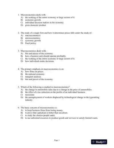 Macroeconomics Fourth Edition Test Bank - Page 1 preview image