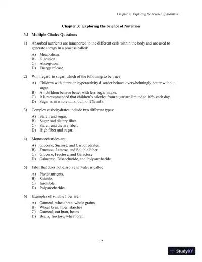 Test Bank for Nutrition, Health and Safety for Young Children: Promoting Wellness, 3rd Edition - Page 15 preview image