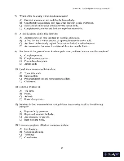 Test Bank for Nutrition, Health and Safety for Young Children: Promoting Wellness, 3rd Edition - Page 16 preview image