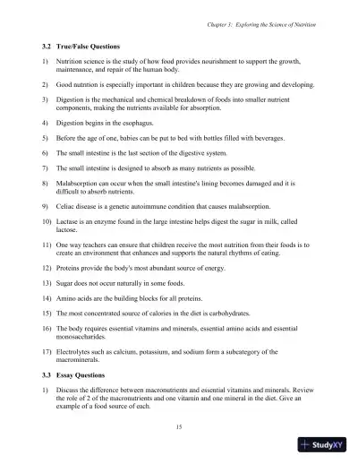 Test Bank for Nutrition, Health and Safety for Young Children: Promoting Wellness, 3rd Edition - Page 18 preview image