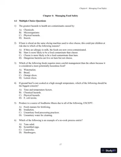 Test Bank for Nutrition, Health and Safety for Young Children: Promoting Wellness, 3rd Edition - Page 20 preview image