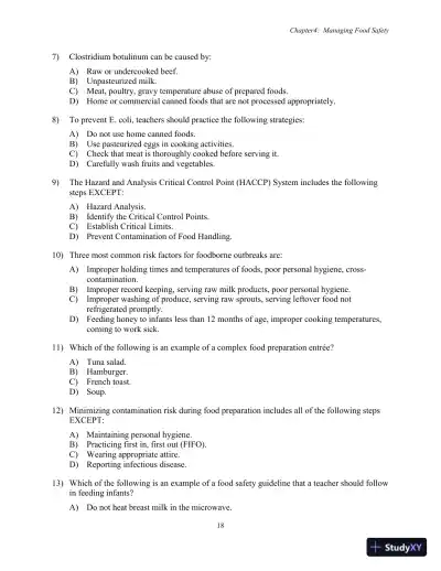 Test Bank for Nutrition, Health and Safety for Young Children: Promoting Wellness, 3rd Edition - Page 21 preview image