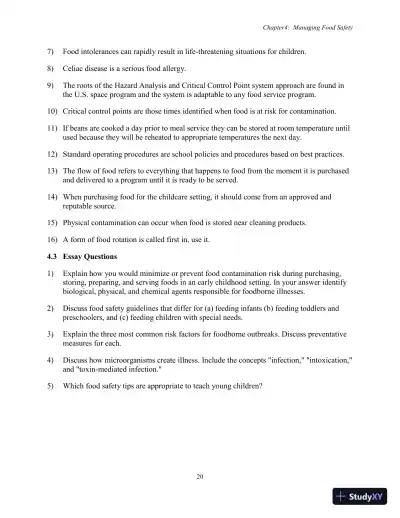 Test Bank for Nutrition, Health and Safety for Young Children: Promoting Wellness, 3rd Edition - Page 23 preview image