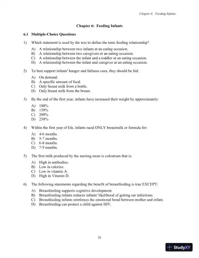 Test Bank for Nutrition, Health and Safety for Young Children: Promoting Wellness, 3rd Edition - Page 29 preview image