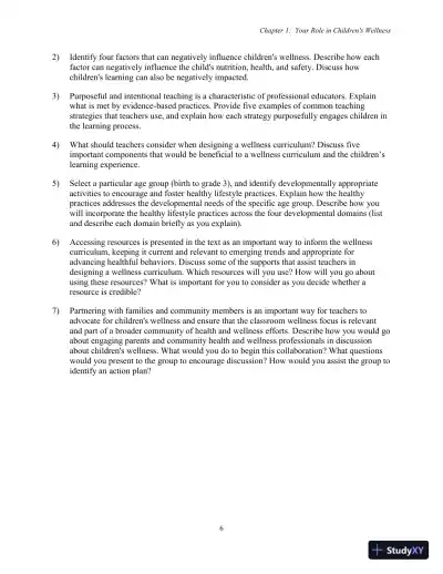 Test Bank for Nutrition, Health and Safety for Young Children: Promoting Wellness, 3rd Edition - Page 9 preview image