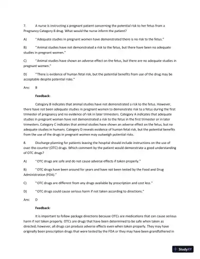 Test Bank For Focus On Nursing Pharmacology Sixth Edition - Page 5 preview image