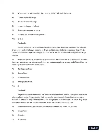 Test Bank For Focus On Nursing Pharmacology Sixth Edition - Page 7 preview image
