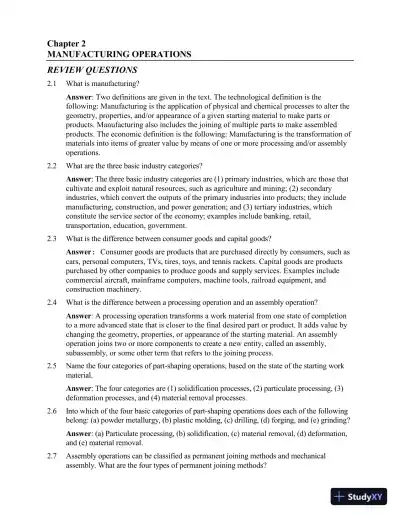 Solution Manual for Automation, Production Systems, and Computer-Integrated Manufacturing, 5th Edition - Page 5 preview image