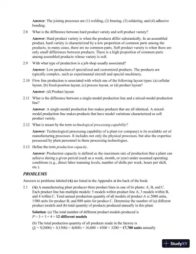 Solution Manual for Automation, Production Systems, and Computer-Integrated Manufacturing, 5th Edition - Page 6 preview image