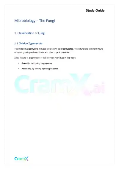 Microbiology - The Fungi - Page 1 preview image