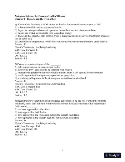 Test Bank for Biological Science, 6th Edition - Page 1 preview image