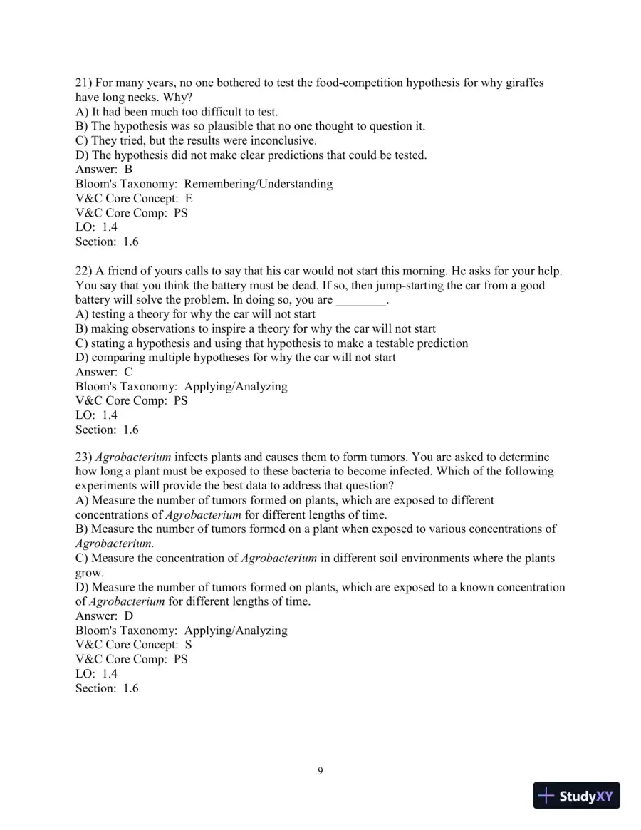 Test Bank for Biological Science, 6th Edition, page 10