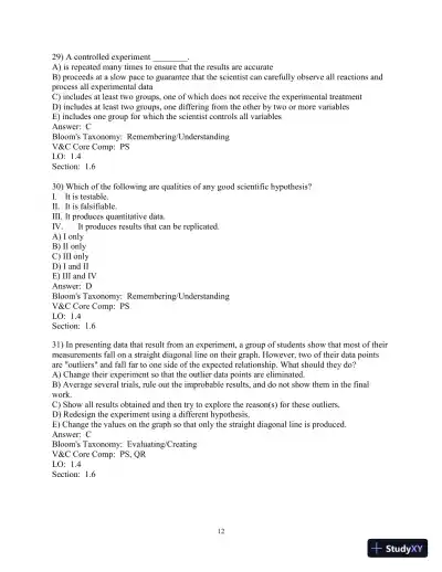 Test Bank for Biological Science, 6th Edition - Page 13 preview image