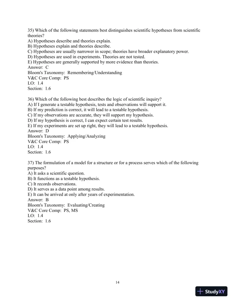 Test Bank for Biological Science, 6th Edition, page 15