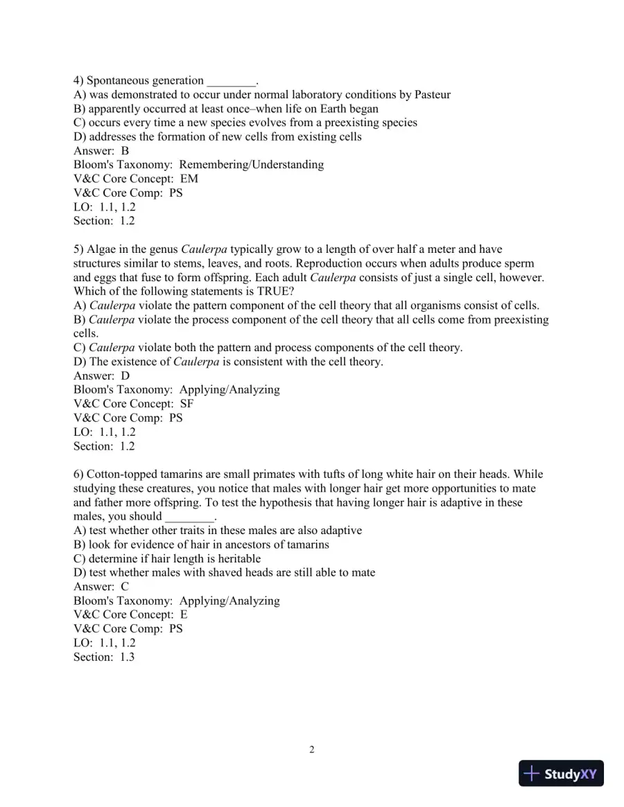 Test Bank for Biological Science, 6th Edition, page 3