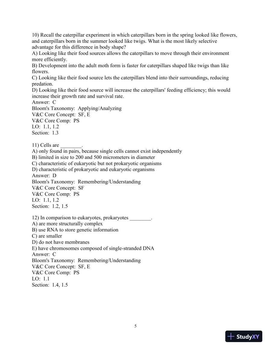 Test Bank for Biological Science, 6th Edition, page 6