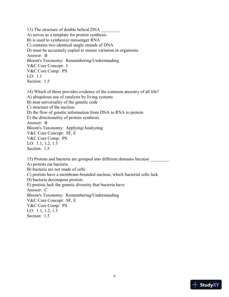 Test Bank for Biological Science, 6th Edition, page 7