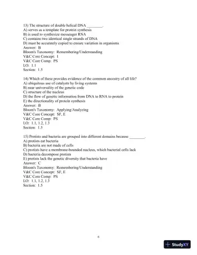 Test Bank for Biological Science, 6th Edition - Page 7 preview image