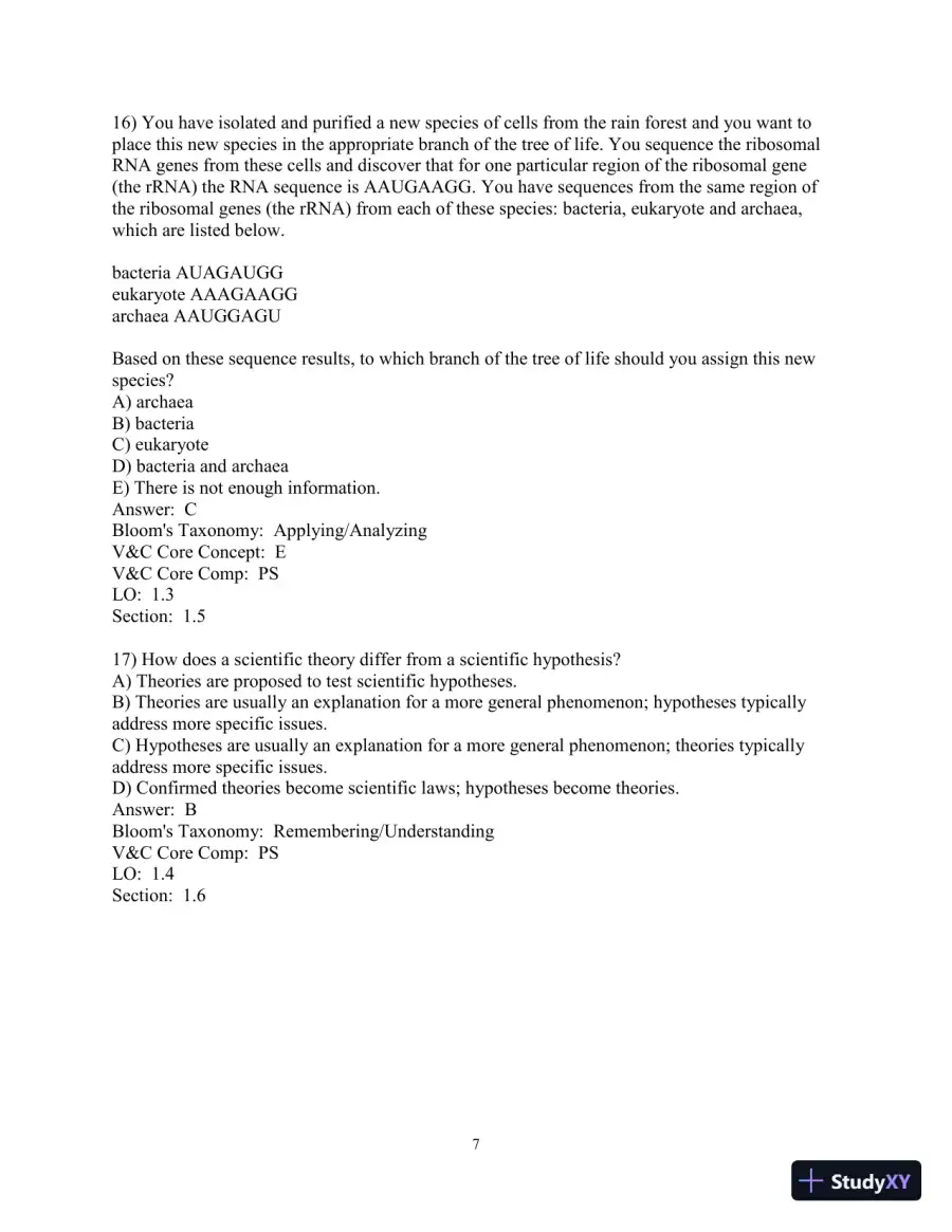 Test Bank for Biological Science, 6th Edition, page 8