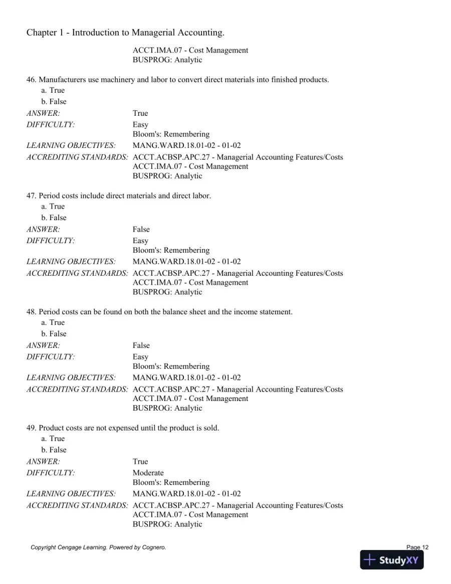 Managerial Accounting 14th Edition Test Bank, page 13