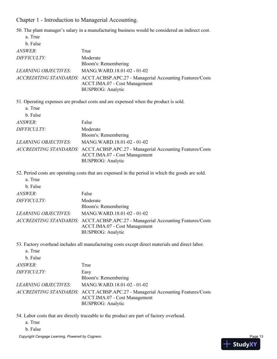 Managerial Accounting 14th Edition Test Bank, page 14