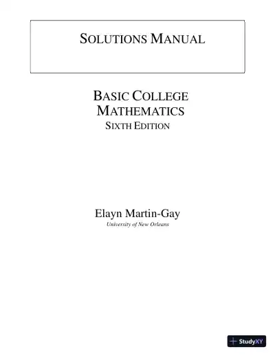 Solution Manual for Basic College Mathematics, 6th Edition - Page 1 preview image