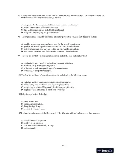 Test Bank For Strategic Management: Text And Cases, 8th Edition - Page 11 preview image