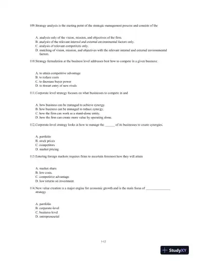 Test Bank For Strategic Management: Text And Cases, 8th Edition - Page 13 preview image