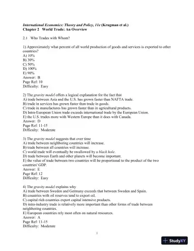 Test Bank for International Finance: Theory and Policy, 11th Edition - Page 12 preview image