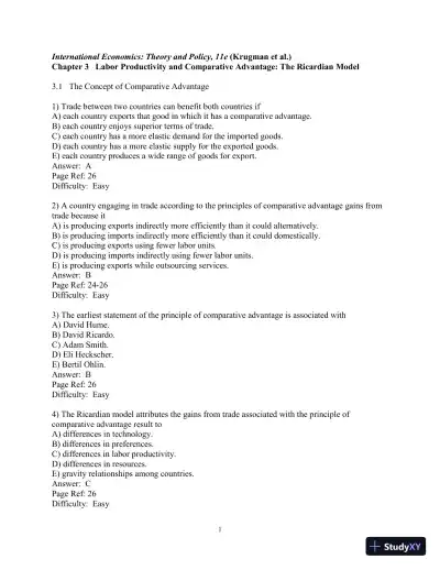 Test Bank for International Finance: Theory and Policy, 11th Edition - Page 18 preview image