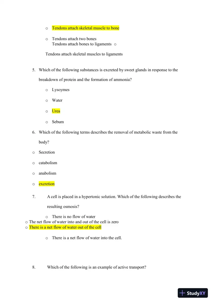 2023-2024 ATI TEAS 7 Science Versions 1-3 Actual Exam with Answers (44 Solved Questions), page 3