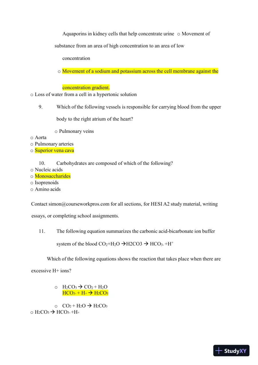 2023-2024 ATI TEAS 7 Science Versions 1-3 Actual Exam with Answers (44 Solved Questions), page 4