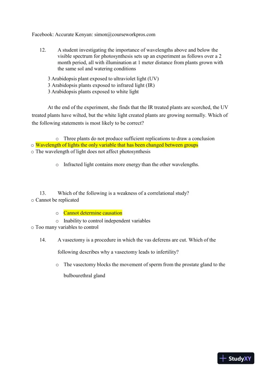 2023-2024 ATI TEAS 7 Science Versions 1-3 Actual Exam with Answers (44 Solved Questions), page 5