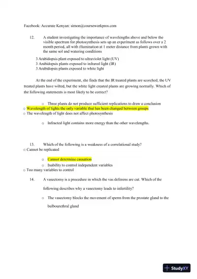 2023-2024 ATI TEAS 7 Science Versions 1-3 Actual Exam with Answers (44 Solved Questions) - Page 5 preview image