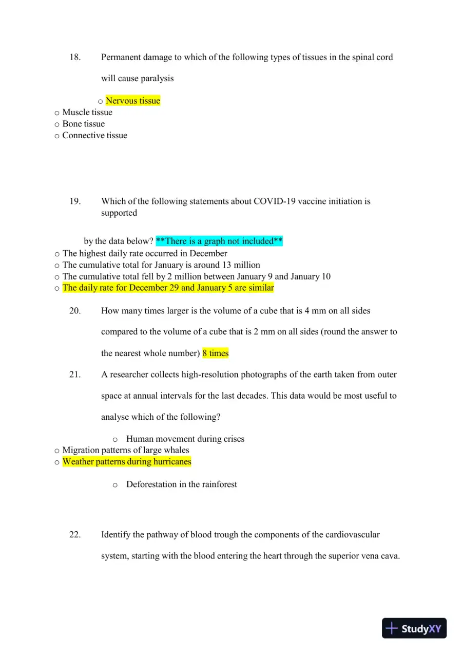 2023-2024 ATI TEAS 7 Science Versions 1-3 Actual Exam with Answers (44 Solved Questions), page 7