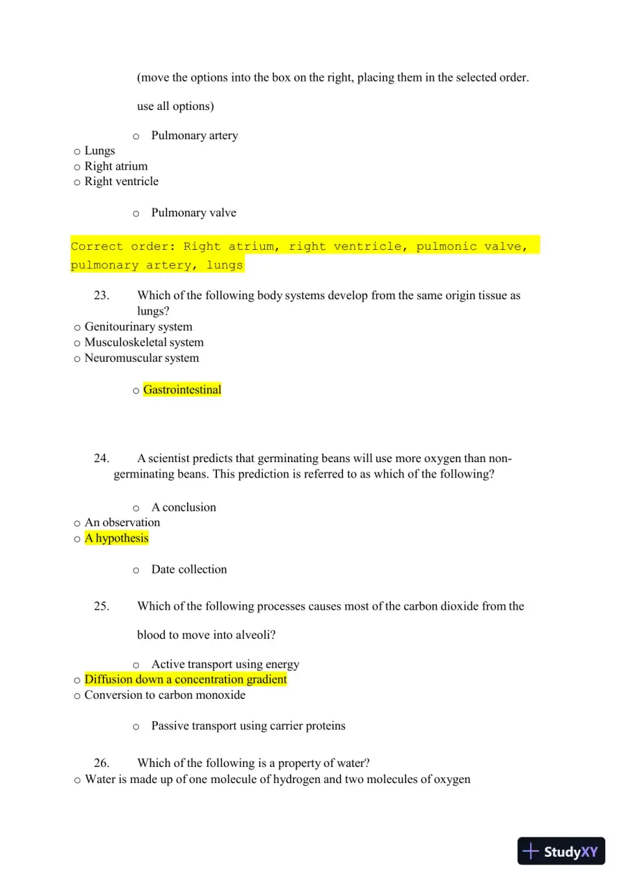 2023-2024 ATI TEAS 7 Science Versions 1-3 Actual Exam with Answers (44 Solved Questions), page 8