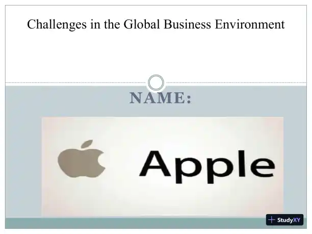 Challenges In The Global Business Environment - Page 1 preview image