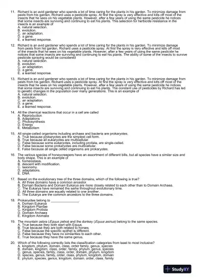 Test Bank For Essentials of Biology, 3rd Edition - Page 3 preview image