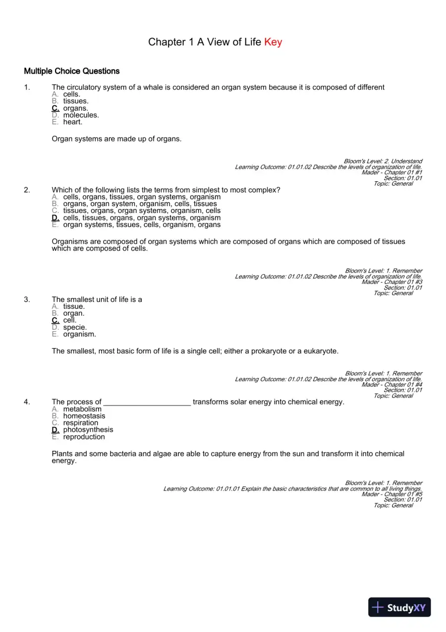 Test Bank For Essentials of Biology, 3rd Edition, page 9