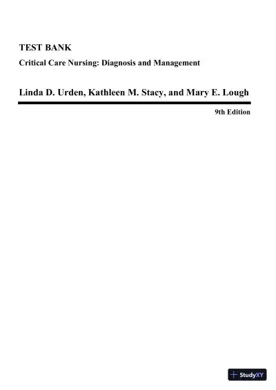 Test Bank for Critical Care Nursing: Diagnosis and Management, 9th Edition (Chapters 1-27) - Page 3 preview image